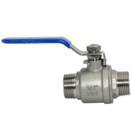 DAN SPEED NPT Male to Male 316 Stainless Steel Full Port Ball Valve Vinyl Handle WOG1000 (3/4 inch)