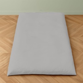 Twin Size Japanese Zippered Futon Covers - 100% Egyptian Cotton 400 Threadcount - Floor Mattress Cover for Traditional Japanese - Super Soft Couch Slipcovers Floor Mats Sofa Protector, Silver