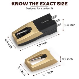 JoTownCand 5PCS Record Player Needle and Turntable Cartridge Kit, Replacement Stylus for Crosley Victrola ION, Elliptical Diamond Tip with Moving Magnet Cartridge, High Fidelity Sound, Low Record Wear