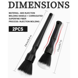BARRU 2Pcs Detailing Pinsel,Auto Pinsel Innenraum,Auto Pinsel Reinigung Bürste Autoreinigung Auto Pinsel Innenraum Auto Reinigungspinsel für Armaturenbrett,für Automobilinnenräume,Möbel,Tastaturen