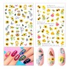 Maitys 12 Hojas De Girasol Nail Art Stickers Floral Flower