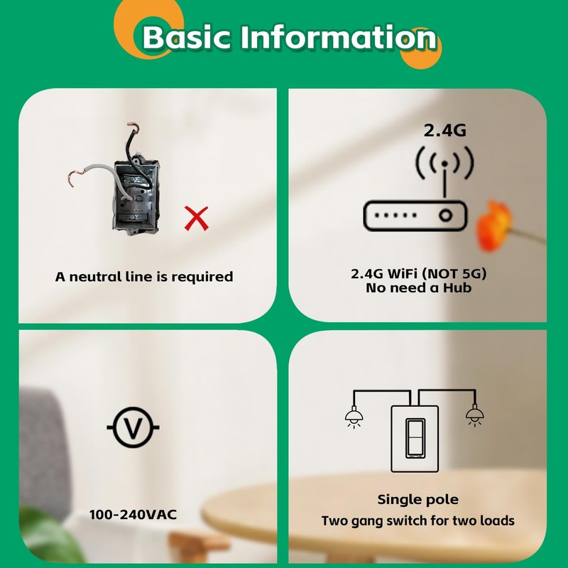 Smart Switch by Martin Jerry, 2 Gang WiFi Smart Light