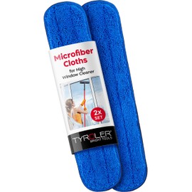 2 Pack Replacement Microfiber Cleaning Cloth– Used with 2-in-1 Telescoping Window Washing Squeegee- Super-soft, Non Abrasive– Highly Absorbent Cloths– Best for Glass Windows, Cabinets and More