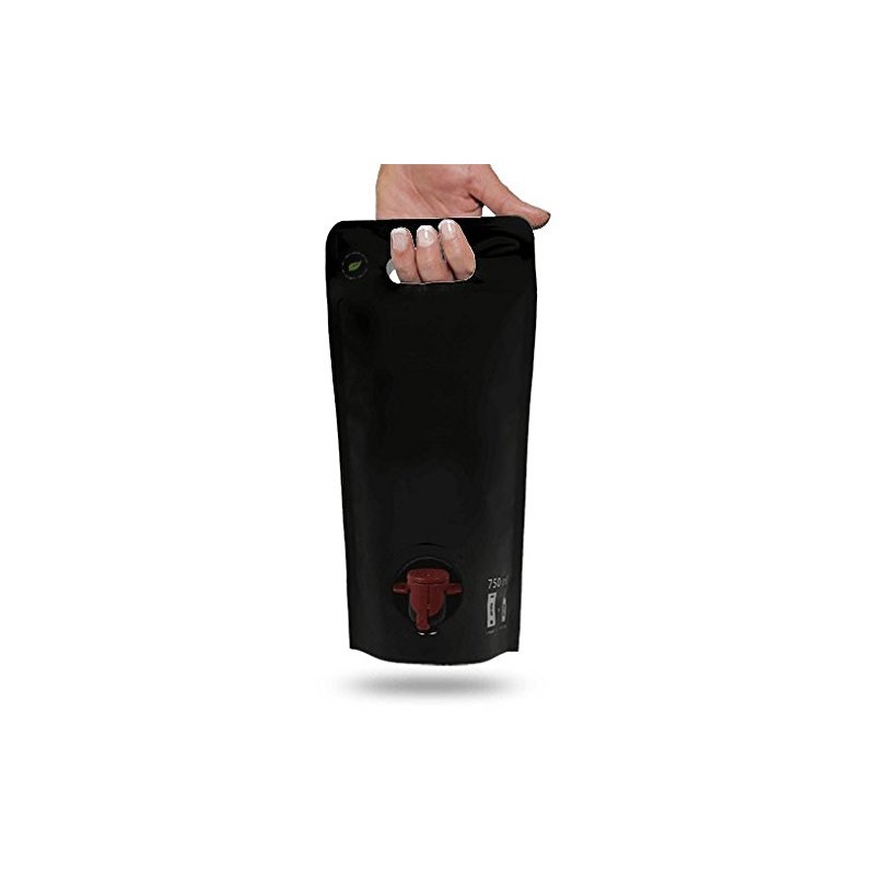 Astrapouch 750mL Black Wine Pouches (12 pack) - Eco-Friendly Wine