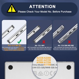 MOSISO Compatible with MacBook Pro 13 inch Case M2 2025, 2024, 2023, 2022-2016 A2338 M1 A2251 A2289 A2159 A1989 A1708 A1706, Plastic Hard Shell&Keyboard Cover&Screen Film&Storage Bag, Crystal Clear