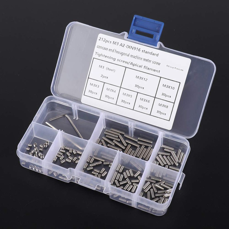 Hilitand A2-DIN916 Hex Socket Set Screw, Stainless Steel, M3 x