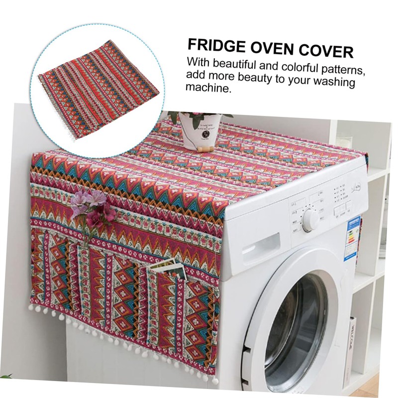 Operitacx Creative Printed Fridge and Washing Machine Cover Stylish Dust