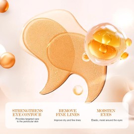 Parche de Ojos Vitamina C & Collagen 60 Vitamin-C Under Eye Patches Máscara para Ojos de Colágeno, Parches para los Ojos Antiarrugas, para Bolsas y Ojeras, Hidratante Contorno de Ojos