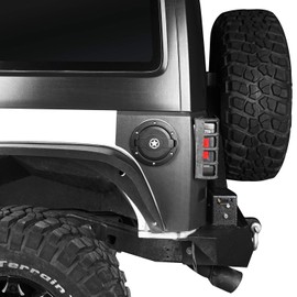 Five Star JK - Cubierta de llenado de combustible para tapa de gas, color negro, compatible con Jeep JK y Wrangler Unlimited JK 2007-2018