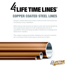 4LIFETIMELINES Copper Coated Steel Tubing Coil, 1/4 x 25