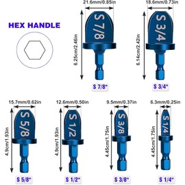 WADEO Swage Tool HVAC Repairing Set, Air Conditioner Copper Tube Expander Swaging Tool, Copper Pipe Boring Drill Bits with 6 Different Drill Bits Size 1/4'', 3/8'', 1/2'', 5/8'', 3/4'', 7/8''