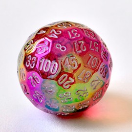 Bescon Dazzling Red 100 Sided Dice, Game Dice D100, Polyhedral Solid 100 Sides Dice 45MM in Diameter (1.8inch)