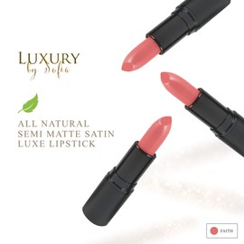 All Natural Lipstick, Semi Matte Lip Color, Moisturizing Lipstick, Non Toxic, Non GMO, Highly Pigmented, Long Lasting Lipstick, Vegan Makeup for Women (Faith) - Luxury by Sofia