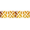 TRIXES 4PC 3D Geometric Mirrored Pattern - Colour Gold -
