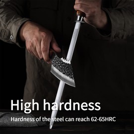 KINTIF Sharpening Steel 10 inch Professional Knife Sharpener Honing Rod, Fine Lines, High hardness, Flat Knife Honing Steel