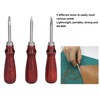 3pcs Leather Edger Sharp Professional Trimming Working Kit with Wooden