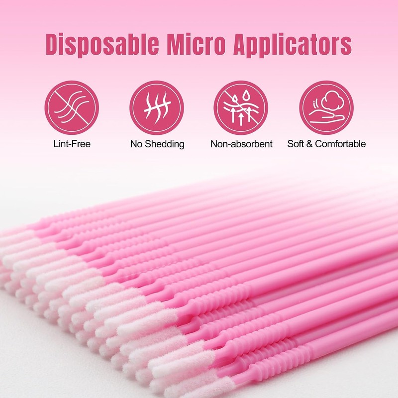 200 pinceles de micro aplicadores, extensión de pestañas para maquillaje,