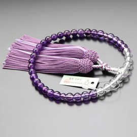 ≪特別価格≫念珠ドットコム 数珠 女性用 約7ミリ 紫水晶 グラデーション 正絹2色房【略式数珠 京念珠 アメジスト 2月の誕生石 京都 法事 法要 葬儀 葬式 宗派共通 贈り物 ギフト マイ数珠 102070003】【数珠袋プレゼント！】