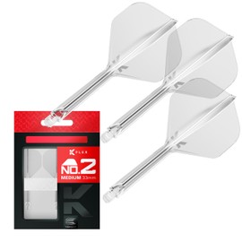 Target Darts K Flex Integrated Dart Flight and Shaft, No.2, Clear (Medium), Pack of 3 K Flex No.2, Precision Moulded 2-in-1 Dart Flights and Dart Shafts, Professional Dart Accessories