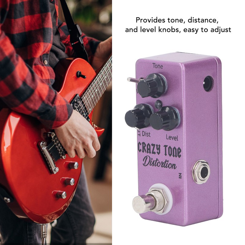 Electric Guitar Distortion Pedal Tone Distance Level Knob Aluminum Alloy