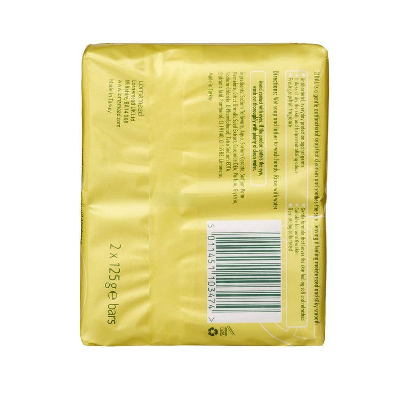 Cidal Natural Antibacterial Soap TWIN PACK 125g