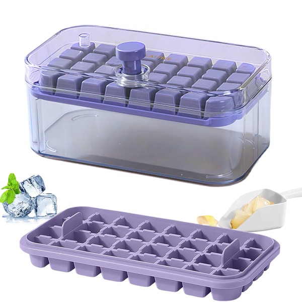 Ice Cube Tray(9.05 * 4.92 * 3.93in) with Lid, Scoop