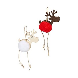 Pom Pom Reindeer Christmas Ornament Craft Kit, Makes 12