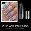 KOXXIAMOQ 240 Pcs Square Nail Tips, Clear Extra Long No