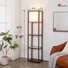 MITELSON Floor Lamp with Shelves, Modern Standing Lamp with Tempered