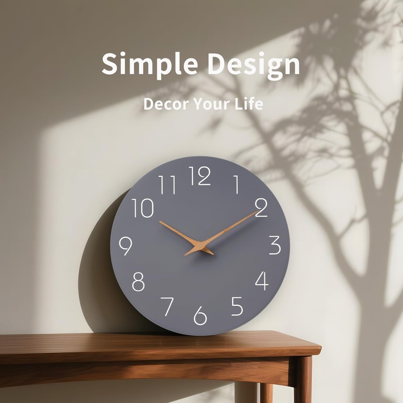 Mosewa Wall Clock Silent Non Ticking Decorative for Kitchen Bedroom