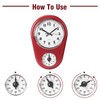 Kitchen Timer Clock, Round Wall Clock Silent Non-Ticking Retro Wall