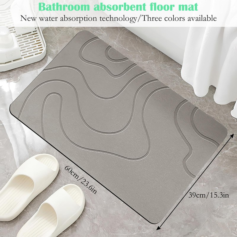 Bath Mat, Non-Slip Bath Mat, Shower Mat, Absorbent Bathroom Rug,
