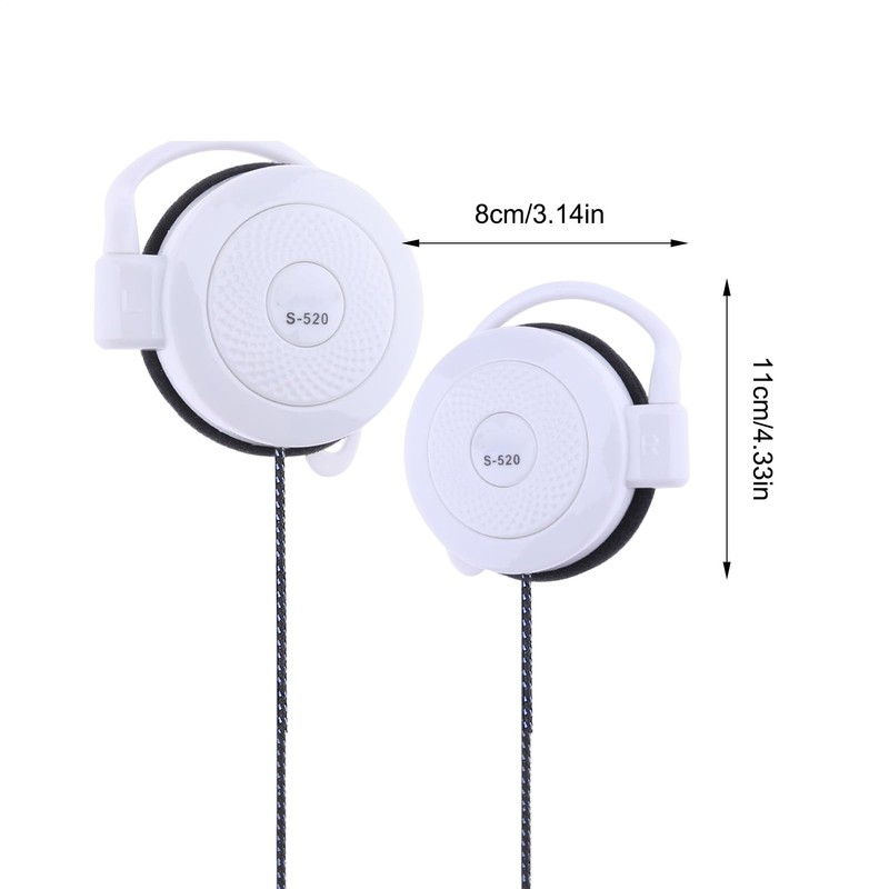 Clip Earphones Wired - 3.5mm Ear Hook Stereo Earbuds -