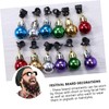 FOMIYES 2sets Christmas Decorations Santa Beard Clamps Bell Beard Clips
