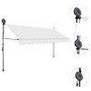 vidaXL Manual Retractable Awning with LED 78.7" Cream
