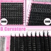 YIDUO Lashes Clusters Kit 200D+300D+Spikes+Bottom Cluster Lash Extensions Kit with