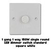 Invero 1 Gang 1 Way 150W Single Round LED Dimmer
