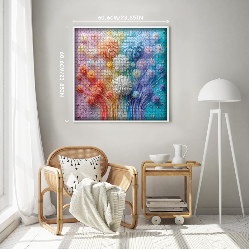 Flower Puzzles for Adults 1000 Pieces, Impossible Floral Puzzles, Colorful