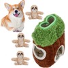 Sloth Trunk Holes Toys for Dog Squeaky Plush Toys Hide
