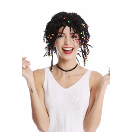 WIG ME UP - 90834-ZA103 Women's Men's Braided Strands Braids & Pearls Black Afro Caribbean Look Reggae Gigolo Sexy Hippie Wig