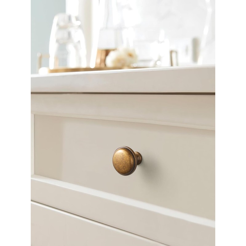 Goo-Ki 6 Pack Cabinet Knobs Antique Brass Drawer Knob Zinc