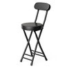 GLCS GLAUCUS Folding Stool,Cushioned Padded Folding Bar Stool,24inch Black Height