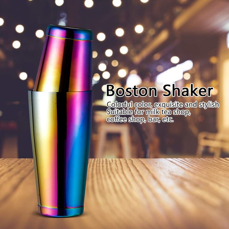 Naroote Cocktail Shaker, Stylish Colourful Stainless Steel Boston Cocktail Shaker
