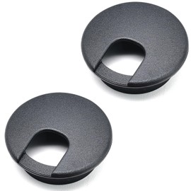 Surf turtle 2 Inch Desk Grommet 2 Pack Black Desk Hole Cover for Cable,Desk Hole Grommet for Cords,Flexible Cable Grommet