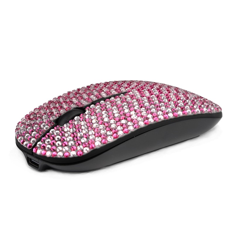 WONGS Luxury Full Stars Pink Crystal Rhinestone Rechargeable Slim Silent
