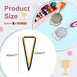 PATIKIL Award Neck Ribbons, 50 Pack Polyester Medal Lanyards with Snap Clip Blank Award Ribbon for Competitions Achievement Sports Party, Blue/White/Green/Yellow/Black