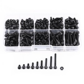 Hex Nuts + Hex Socket Bolts M3 280 Pcs Repair Tool Accessories Metric Screws Fasteners for Home and Office Equipment, Machinery, Furniture and More