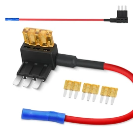 Nilight 2 Pack Micro 3 Fuse Tap Add-a-Circuit Blade Style Expandable Circuit Tap Adapter Powers 12 Volt Underbody Underglow Interior Lights & Accessories 3Pcs 5A Fuses Included