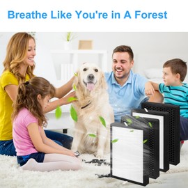 4Pack GL-FS32 Replacement Filter-Compatible with MOOKA/KOIOS GL-FS32 and Azeus GL-FS32 Air Purifier,3-in-1 GL-FS32 True Hepa Replacement Filte (4)