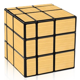 D-FantiX Shengshou Mirror Cube 3x3 Speed Cube Gold Mirror Blocks Cube 3x3x3 Different Shapes Puzzle Cube Toys for Kids Adult